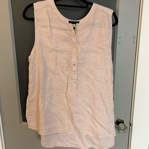 Tahari linen sleeveless top. Cream. XL